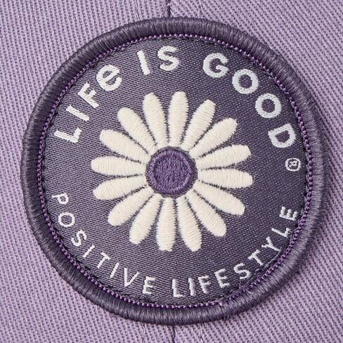 Life is Good. Clean Daisy Trucker, Dusk Purple with Birch White mesh in Kuwait