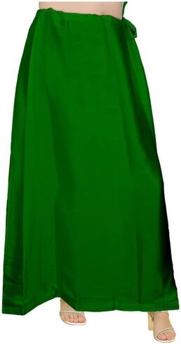 Women's Satin Silk Full Petticoat Saree Underskirt Inskirt Adjustable Drawstring Waist Solid Color in Saudi Arabia