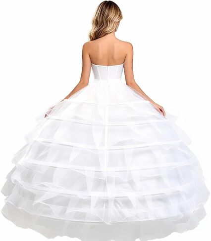 Petticoats for Women A-Line 6 Hoop Skirt Crinoline Underskirt for Wedding Dress Ball Gown Plus Size Dresses in Saudi Arabia