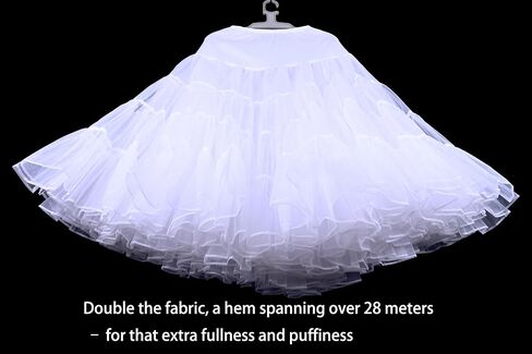 Women's 4 Tiers Plus Puffy 50s Petticoat 26“ Knee length Vintage Underskirt Crinoline Tulle Petticoat Half Slip in Saudi Arabia