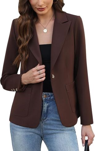 Women's Blazers Business Casual Long Sleeve Solid Jacket Professional Office Work Open Front Suit Blazer with Pockets in Saudi Arabia