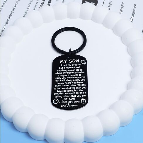 Birthday Gifts for Son, Best Proud of Son Keychain for Our Teen Boy, Unique Gift from Mom for Teen Boys, Christmas Stocking Stuffers in Saudi Arabia