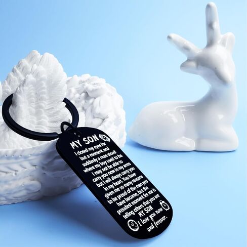 Birthday Gifts for Son, Best Proud of Son Keychain for Our Teen Boy, Unique Gift from Mom for Teen Boys, Christmas Stocking Stuffers in Saudi Arabia