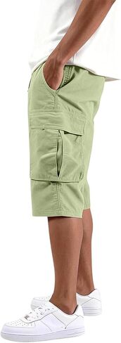 Twill Cargo Shorts for Men Cotton Relaxed Fit Classic Bermuda Shorts with Pockets Summer Casual Comfort Outfit in Saudi Arabia