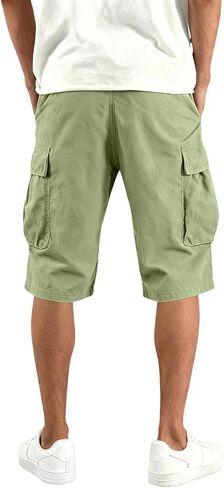Twill Cargo Shorts for Men Cotton Relaxed Fit Classic Bermuda Shorts with Pockets Summer Casual Comfort Outfit in Saudi Arabia