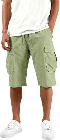 Twill Cargo Shorts for Men Cotton Relaxed Fit Classic Bermuda Shorts with Pockets Summer Casual Comfort Outfit in Saudi Arabia