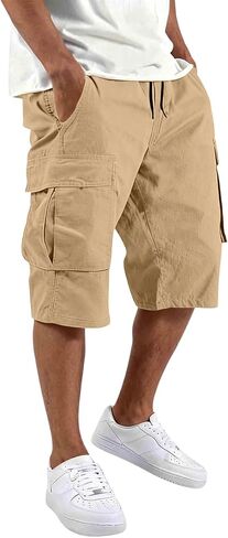 Twill Cargo Shorts for Men Cotton Relaxed Fit Classic Bermuda Shorts with Pockets Summer Casual Comfort Outfit in Saudi Arabia
