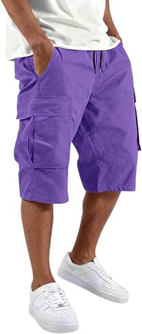 Twill Cargo Shorts for Men Cotton Relaxed Fit Classic Bermuda Shorts with Pockets Summer Casual Comfort Outfit in Saudi Arabia