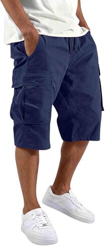 Twill Cargo Shorts for Men Cotton Relaxed Fit Classic Bermuda Shorts with Pockets Summer Casual Comfort Outfit in Saudi Arabia