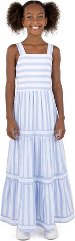 Speechless Girls' 7-16 Sleeveless Striped Cotton Voile Tiered Maxi Dress in Kuwait