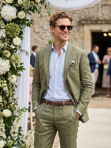 Slim Fit 2 Piece Mens Suit Set,Slim Fit Suit for Men Solid Jacket Pants Blazer Wedding Prom Tuxedo Single Breasted Sky Blue M in Saudi Arabia