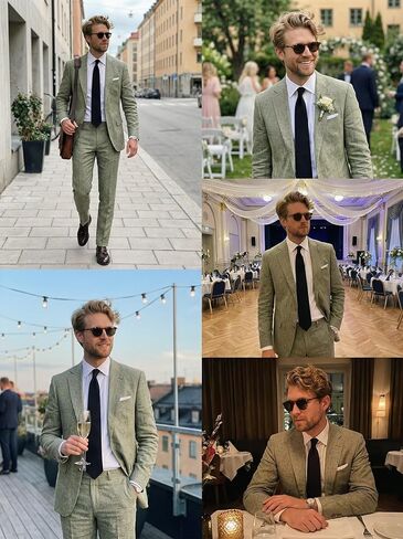 Slim Fit 2 Piece Mens Suit Set,Slim Fit Suit for Men Solid Jacket Pants Blazer Wedding Prom Tuxedo Single Breasted Sky Blue M in Saudi Arabia