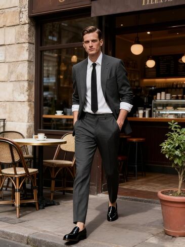 Slim Fit 2 Piece Mens Suit Set,Slim Fit Suit for Men Solid Jacket Pants Blazer Wedding Prom Tuxedo Single Breasted Sky Blue M in Saudi Arabia