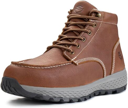 SUREWAY Men's Lightweight Casual Soft Toe Work Boot - Moc Toe, Men's Construction Industry Safety Wedge Work Boot/Shoe - Black, Comfort Insole, Superior Oil/Slip Resistance in Kuwait