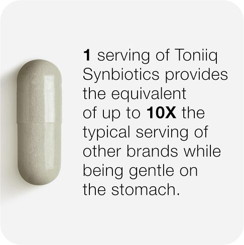 Toniiq Prebiotics and Probiotics - 200B CFU Synbiotic مع Postbiotics IMMUSE® & ButyraGen® - 30 سلالة لصحة الأمعاء والجهاز الهضمي - مستقرة على الرف - تم اختبارها من قبل طرف ثالث - 60 كبسولة in Kuwait