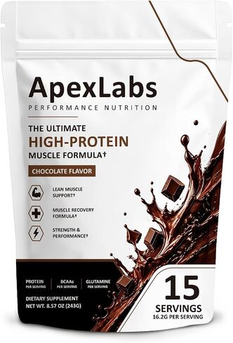 Apex Labs Muscle Powder Chocolate, Apexlabs Workout Supplement You Can Take Pre/Post Workout or with Meals in Saudi Arabia