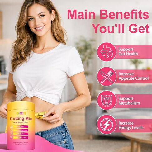 Cutting Drink Mix – GLP-1 Drink Mix – Support Dual Action Craving & Metabolism | Berberine, Cinnamon, Chromium, 5-HTP, Yerba Mate & Magnesium | Promotes Gut Health | Strawberry Flavor – 30 Sticks in Saudi Arabia