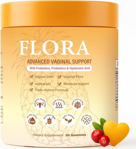 Flora Plus Probiotic Gummies for Women, Vaginal Support Probiotics Gummies, Ph Balance, Promote Healthy Vaginal Odor & Flora, Pineapple, 60 Count(1) in Saudi Arabia