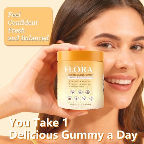 Flora Plus Probiotic Gummies for Women, Vaginal Support Probiotics Gummies, Ph Balance, Promote Healthy Vaginal Odor & Flora, Pineapple, 60 Count(1) in Saudi Arabia