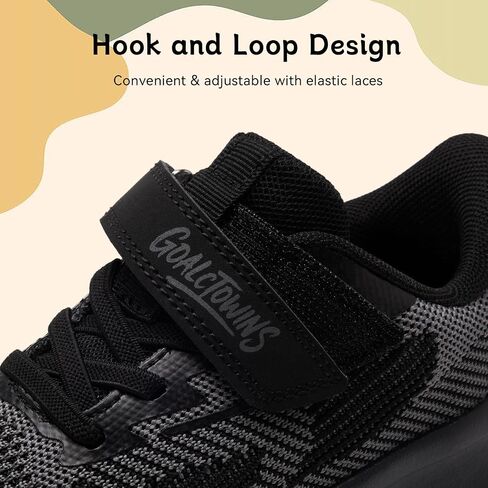 Little/Big Kids Wide Toe Box Shoes Breathable Running Sneakers with Hook and Loop & Elastic Laces, Boys and Girls Non-Slip Wide Toe Box Sneakers for Tennis Walking in Kuwait