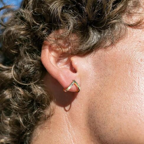 Gold Earrings for Women Trendy 14K Gold/Silver Plated Stud Earrings Sterling Silver Post Minimalist Simple Dainty Stud Earring Hypoallergenic Earring for Women Jewelry Gifts in Kuwait