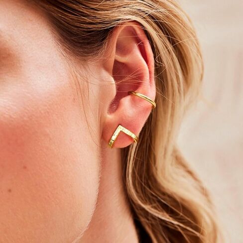 Gold Earrings for Women Trendy 14K Gold/Silver Plated Stud Earrings Sterling Silver Post Minimalist Simple Dainty Stud Earring Hypoallergenic Earring for Women Jewelry Gifts in Kuwait