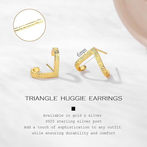 Gold Earrings for Women Trendy 14K Gold/Silver Plated Stud Earrings Sterling Silver Post Minimalist Simple Dainty Stud Earring Hypoallergenic Earring for Women Jewelry Gifts in Kuwait