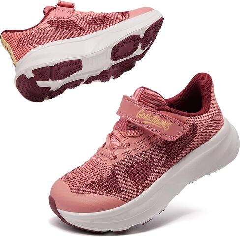 Little/Big Kids Wide Toe Box Shoes Breathable Running Sneakers with Hook and Loop & Elastic Laces, Boys and Girls Non-Slip Wide Toe Box Sneakers for Tennis Walking in Saudi Arabia