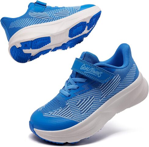 Little/Big Kids Wide Toe Box Shoes Breathable Running Sneakers with Hook and Loop & Elastic Laces, Boys and Girls Non-Slip Wide Toe Box Sneakers for Tennis Walking in Kuwait