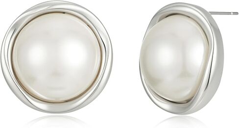 Pearl Earrings 14K Gold Plated Stud for Women Wedding Earrings Bridal Jewelry Hypoallergenic in Saudi Arabia