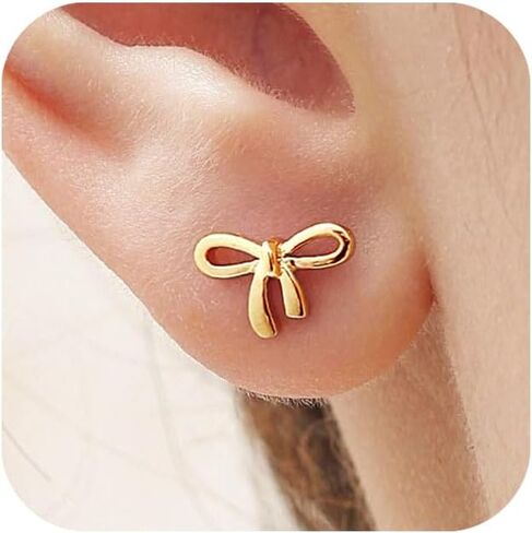 Gold Earrings for Women Trendy 14K Gold/Silver Plated Stud Earrings Sterling Silver Post Minimalist Simple Dainty Stud Earring Hypoallergenic Earring for Women Jewelry Gifts in Kuwait