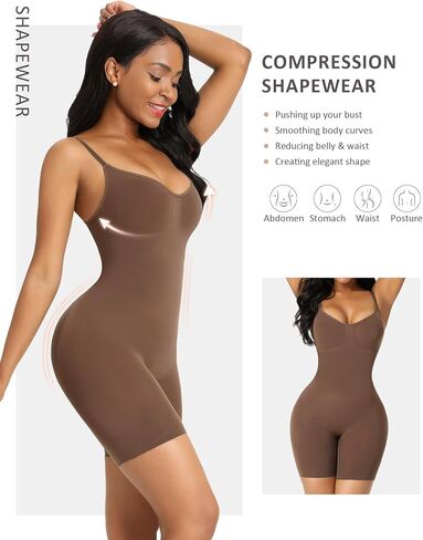 FeelinGirl Butt Lifter Shapewear Full Body Shaper for Women Tummy Control Shapewear Thigh Slimmer Brown 5XL/6XL in Kuwait