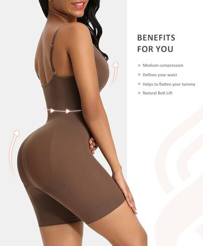 FeelinGirl Butt Lifter Shapewear Full Body Shaper for Women Tummy Control Shapewear Thigh Slimmer Brown 5XL/6XL in Kuwait