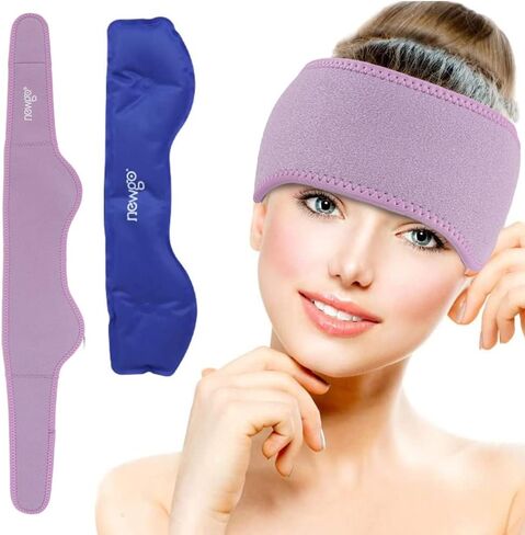 NEWGO Headache Ice Pack Head Wrap for Migraines, FSA Eligible, Cold Pack Head Ice Therapy Wrap for Headache Relief, Tension, Sinus Pain, Chemo, Head Injuries in Kuwait