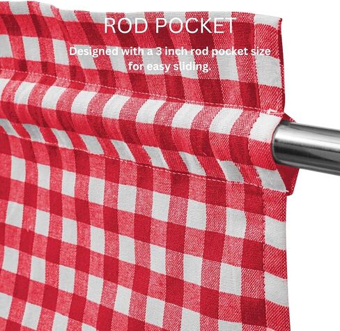 Curtains 84 inch Length 2 Panels Set - Farmhouse Style Easy to Install Window Treatment Set - Long Drapes for Bedroom Living Room Darkening Curtain Rod Pocket - 2 Panels W40 x L84 Red in Kuwait