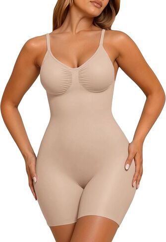 JEKAOYI Women's Shapewear Bodysuit Mid Thigh Tummy Control Butt Lifter Sculpt Body Shaper with Adjustable Straps in Kuwait