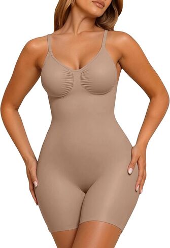 JEKAOYI Women's Shapewear Bodysuit Mid Thigh Tummy Control Butt Lifter Sculpt Body Shaper with Adjustable Straps in Kuwait