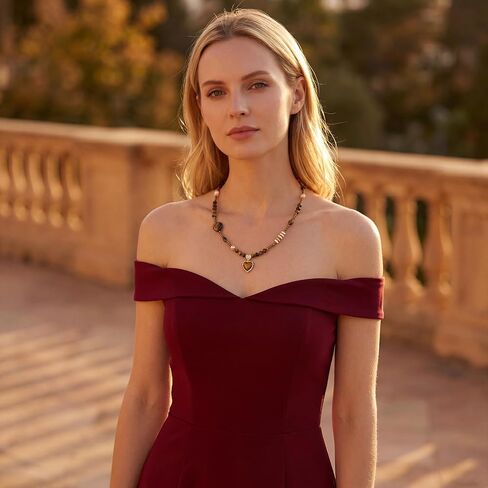 Layered Boho Beaded Choker Necklace for Women with Gold Plated Chains,4 Strand Detachable Statement Jewelry, Resin Pendant for Summer Beach Party Gift in Saudi Arabia