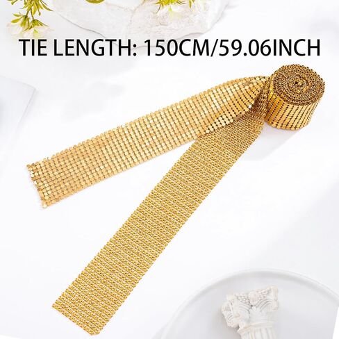 Womens Neck Tie Necklace Gold Tie Gothic Long Necklace Body Jewelry Accessories for Women in Kuwait