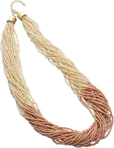 Shop LC Choker Beaded Necklace for Women Jewelry Ivory Glass Seed Fashion Mothers Day Gifts in Kuwait