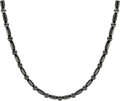 Handmade Unisex Grey Hematite and Black Beaded Necklace – 16, 18, 20 or 24 inch in Saudi Arabia