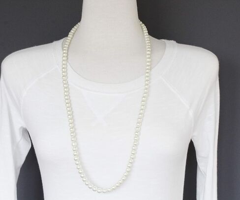 Artist Unknown Cream/Off-White Classic/Elegant 30" Long Faux Pearl Strand Necklace in Kuwait