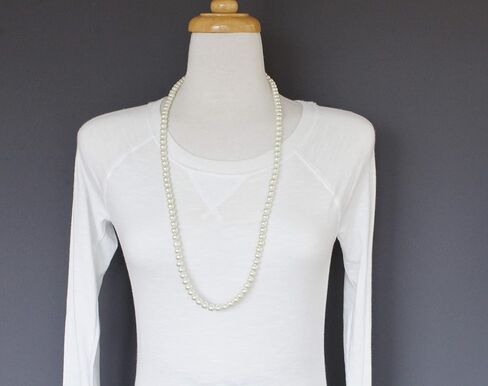 Artist Unknown Cream/Off-White Classic/Elegant 30" Long Faux Pearl Strand Necklace in Kuwait