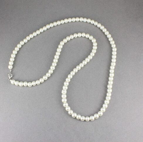Artist Unknown Cream/Off-White Classic/Elegant 30" Long Faux Pearl Strand Necklace in Kuwait