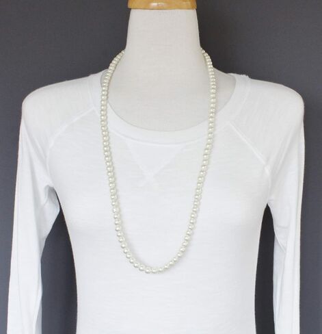 Artist Unknown Cream/Off-White Classic/Elegant 30" Long Faux Pearl Strand Necklace in Kuwait