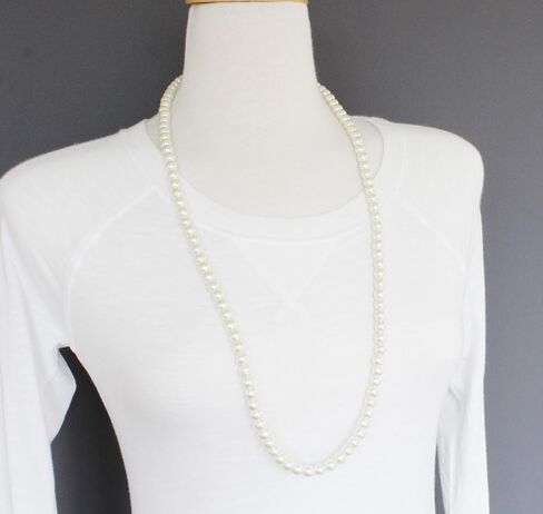 Artist Unknown Cream/Off-White Classic/Elegant 30" Long Faux Pearl Strand Necklace in Kuwait