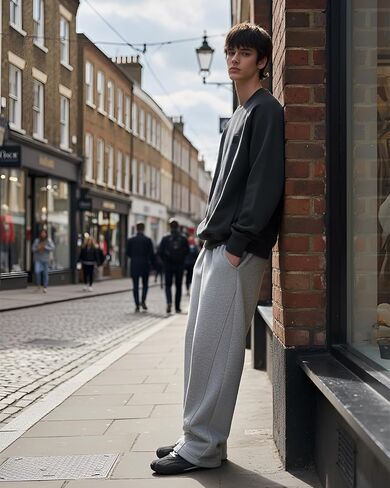 CANGHPGIN Mens Baggy Sweatpants Wide Leg Lounge Drawstring Loose Fit Casual Cotton Straight Sweat Pants with Pockets in Saudi Arabia