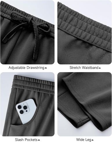 CANGHPGIN Mens Baggy Sweatpants Wide Leg Lounge Drawstring Loose Fit Casual Cotton Straight Sweat Pants with Pockets in Saudi Arabia