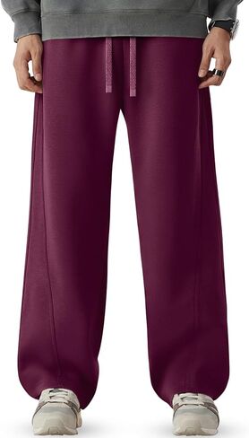 CANGHPGIN Mens Baggy Sweatpants Wide Leg Lounge Drawstring Loose Fit Casual Cotton Straight Sweat Pants with Pockets in Saudi Arabia