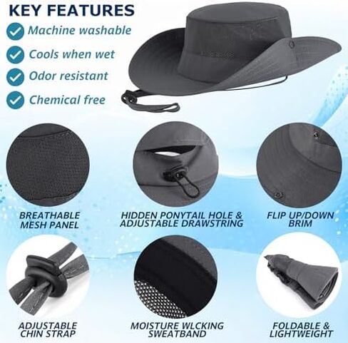 EINSKEY Cooling Sun Hat with Ponytail Hole | Classic Unisex Sun Hat in Saudi Arabia